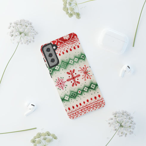 Icelandic Watercolor inspired by Christmas Sweaters - Impact Resistant Phone Case